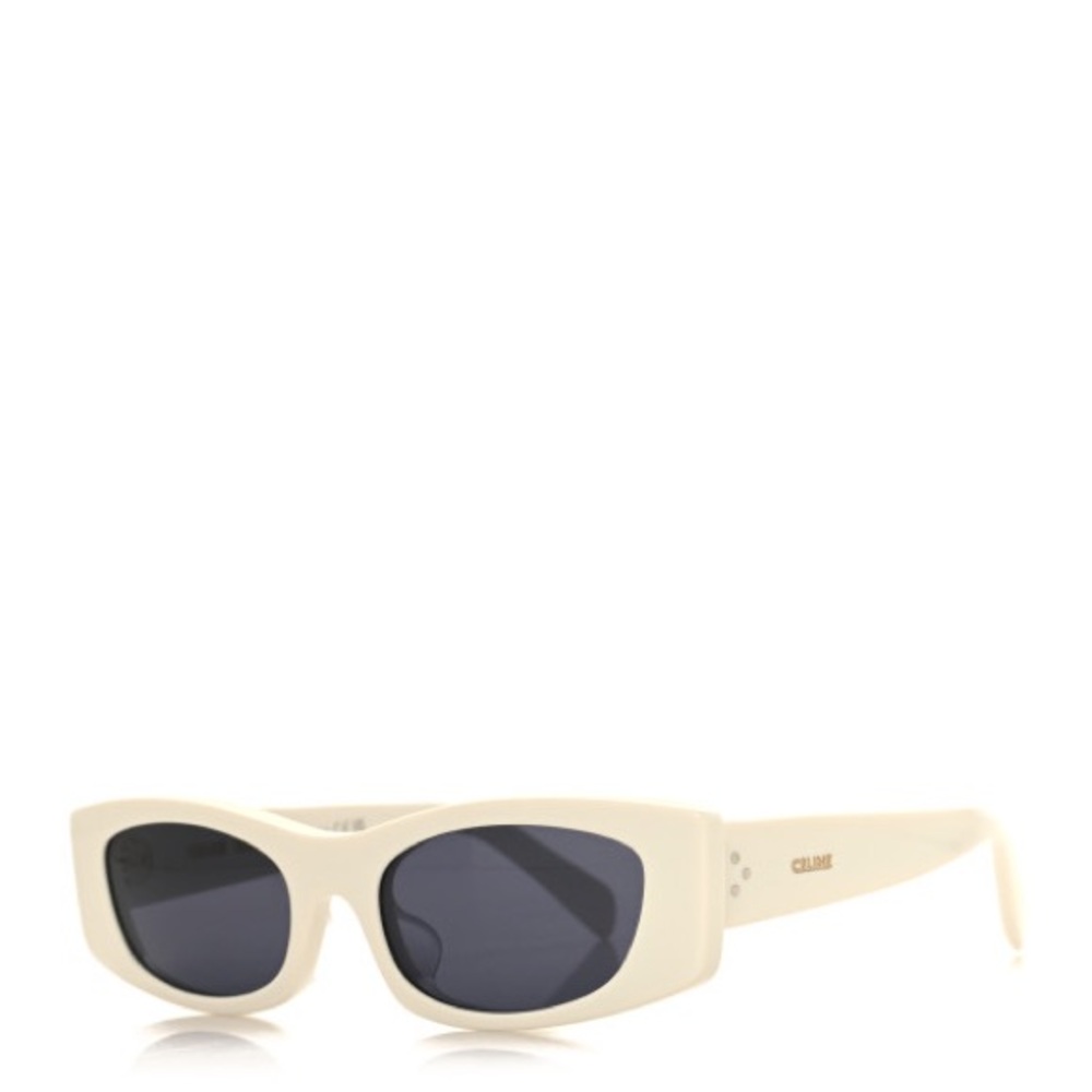 Celine acetate rectangular 58 mm sunglasses white